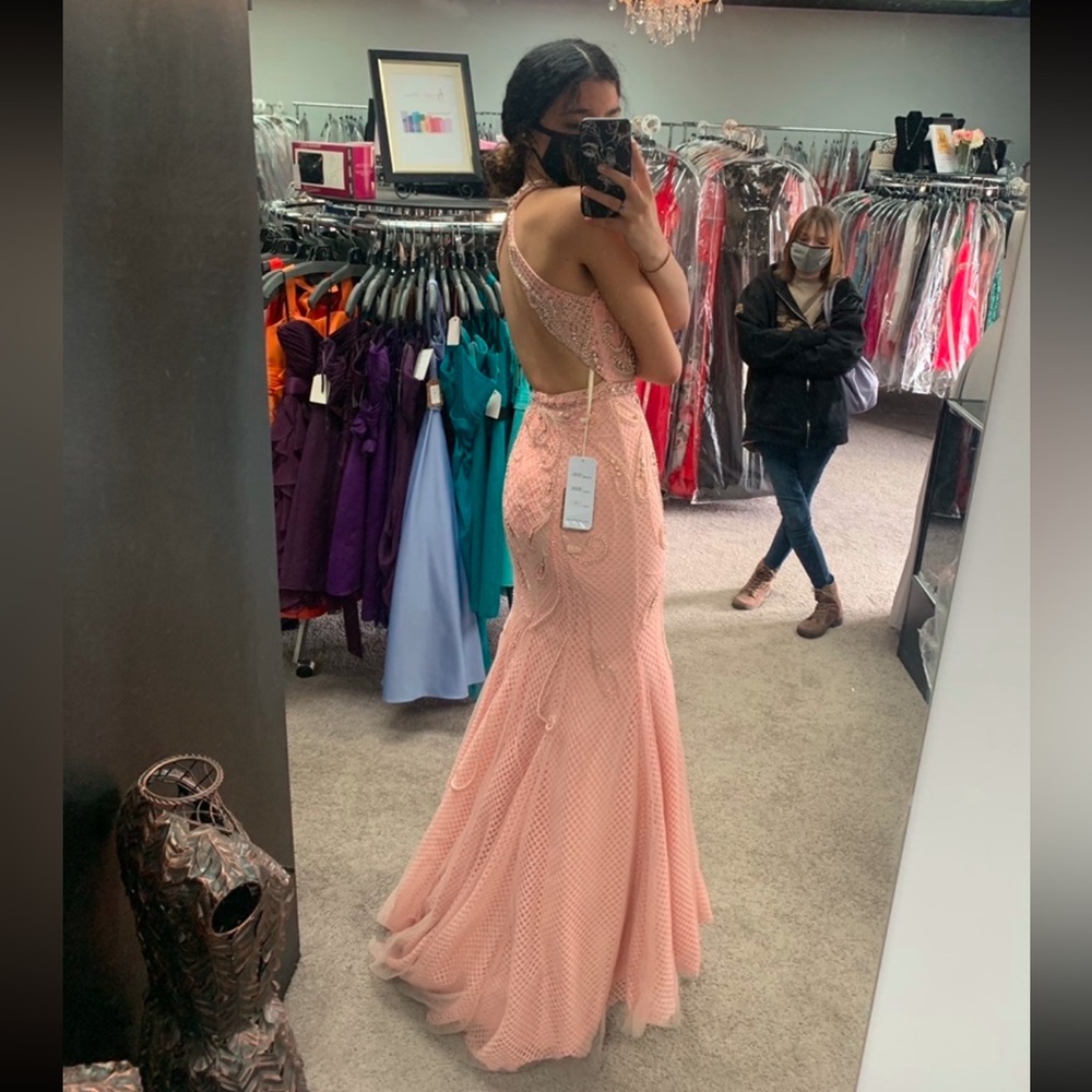 Blush pink prom dress